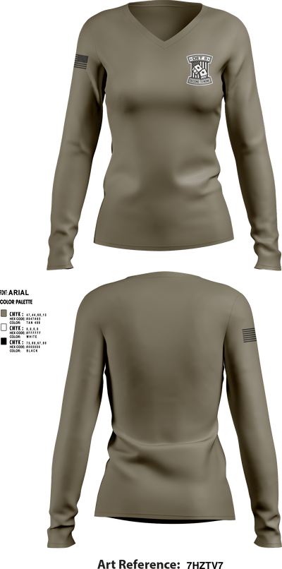 DET2 59094462 Women's Long Sleeve V-neck Shirt - 1