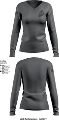0311 Grunt 30803136 Women's Long Sleeve V-neck Shirt - 2