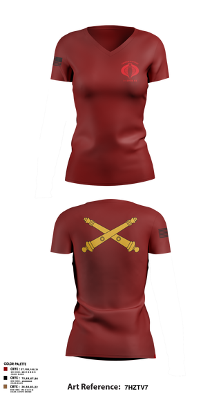 Women's Short Sleeve Vneck Shirt, Charlie Battery, 1-119th FA, , Teamtime, Team time, sublimation, custom sports apparel, team uniforms, spirit wear, spiritwear, sports uniforms, custom shirts, team store, custom team store, fundraiser sports, apparel fundraiser