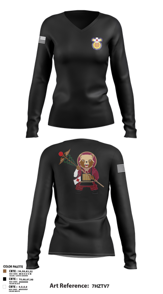 Women's Long Sleeve Vneck Shirt, MEDDAC-Japan, , Teamtime, Team time, sublimation, custom sports apparel, team uniforms, spirit wear, spiritwear, sports uniforms, custom shirts, team store, custom team store, fundraiser sports, apparel fundraiser