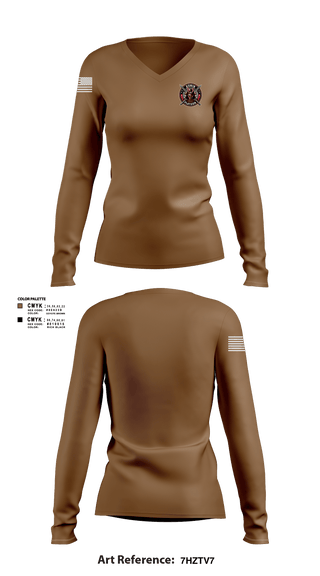 Women's Long Sleeve Vneck Shirt, 4/3 Cavalry Regiment, Army, Teamtime, Team time, sublimation, custom sports apparel, team uniforms, spirit wear, spiritwear, sports uniforms, custom shirts, team store, custom team store, fundraiser sports, apparel fundraiser
