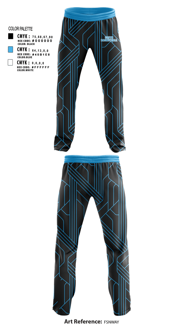 Sweatpants, South, Men's Basketball, Teamtime, Team time, sublimation, custom sports apparel, team uniforms, spirit wear, spiritwear, sports uniforms, custom shirts, team store, custom team store, fundraiser sports, apparel fundraiser
