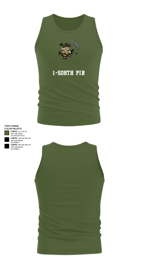 Tank Top, 1-508th PIR, Army, Teamtime, Team time, sublimation, custom sports apparel, team uniforms, spirit wear, spiritwear, sports uniforms, custom shirts, team store, custom team store, fundraiser sports, apparel fundraiser