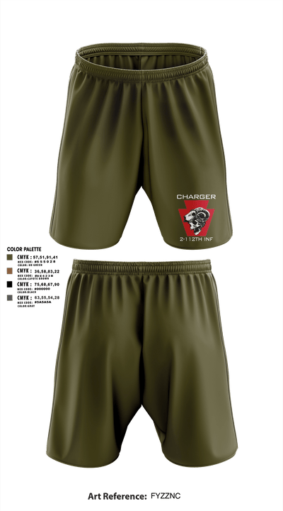 Charger Co. / 2-112th Infantry Battalion 37738588 Athletic Shorts With Pockets - 125