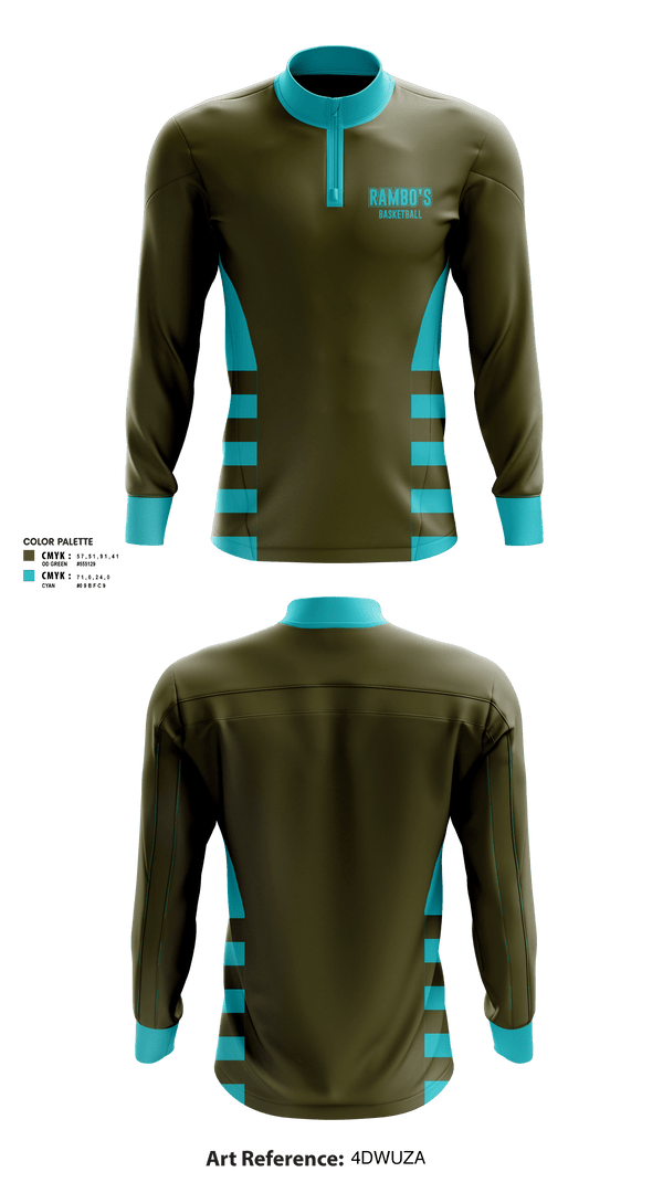 Quarter Zip Jacket, Rambo’s, Men's Basketball, Teamtime, Team time, sublimation, custom sports apparel, team uniforms, spirit wear, spiritwear, sports uniforms, custom shirts, team store, custom team store, fundraiser sports, apparel fundraiser