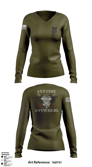 Women's Long Sleeve Vneck Shirt, 946th FRSD, Army, Teamtime, Team time, sublimation, custom sports apparel, team uniforms, spirit wear, spiritwear, sports uniforms, custom shirts, team store, custom team store, fundraiser sports, apparel fundraiser