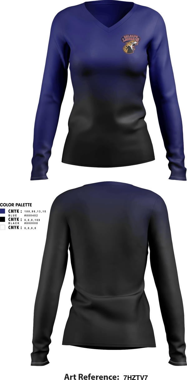 Women's Long Sleeve Vneck Shirt, Leopards, Track & Field, Teamtime, Team time, sublimation, custom sports apparel, team uniforms, spirit wear, spiritwear, sports uniforms, custom shirts, team store, custom team store, fundraiser sports, apparel fundraiser