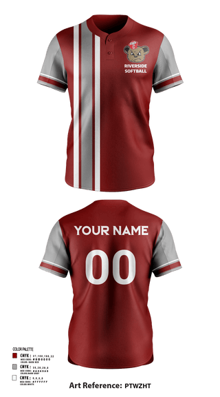Full Button Softball Jersey, Riverside, Softball, Teamtime, Team time, sublimation, custom sports apparel, team uniforms, spirit wear, spiritwear, sports uniforms, custom shirts, team store, custom team store, fundraiser sports, apparel fundraiser