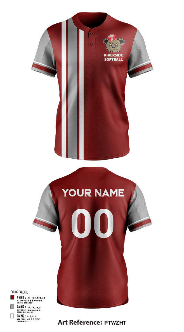Full Button Softball Jersey, Riverside, Softball, Teamtime, Team time, sublimation, custom sports apparel, team uniforms, spirit wear, spiritwear, sports uniforms, custom shirts, team store, custom team store, fundraiser sports, apparel fundraiser