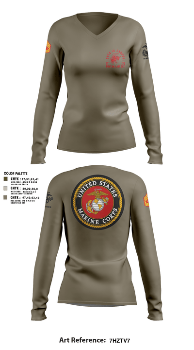 Zulu 109 37143588 Women's Long Sleeve V-neck Shirt - 3
