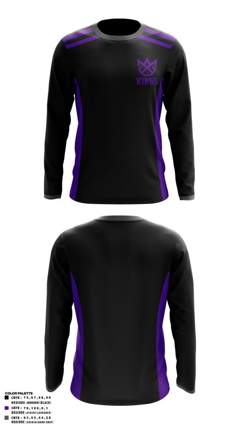Long Sleeve Performance Shirt, Kings, Men's Basketball, Teamtime, Team time, sublimation, custom sports apparel, team uniforms, spirit wear, spiritwear, sports uniforms, custom shirts, team store, custom team store, fundraiser sports, apparel fundraiser