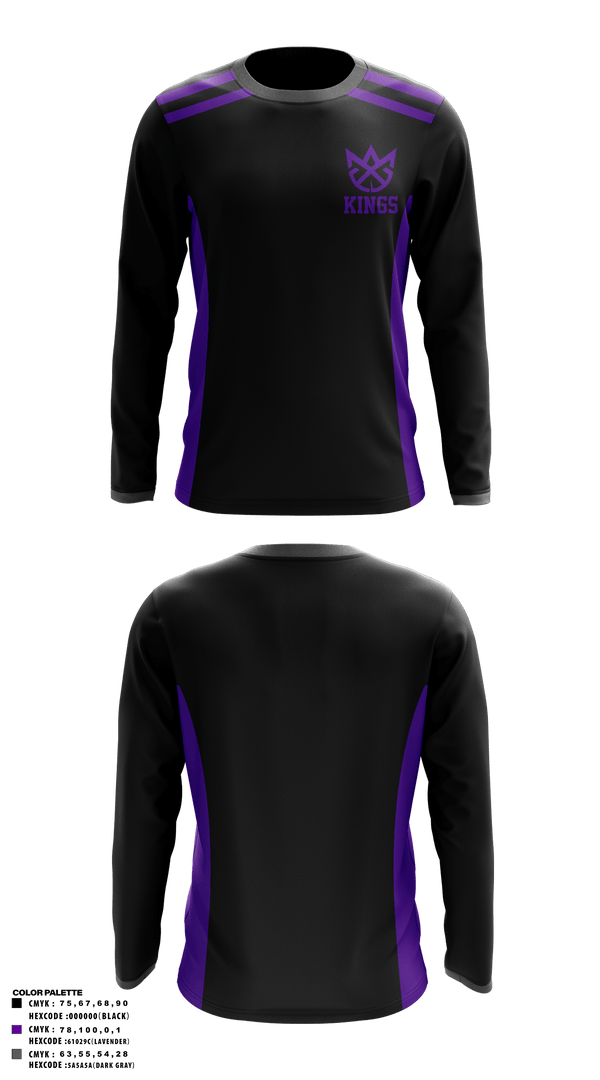 Long Sleeve Performance Shirt, Kings, Men's Basketball, Teamtime, Team time, sublimation, custom sports apparel, team uniforms, spirit wear, spiritwear, sports uniforms, custom shirts, team store, custom team store, fundraiser sports, apparel fundraiser