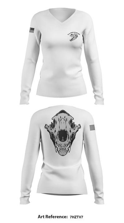 B co 224th MI BN MX 64334145 Women's Long Sleeve V-neck Shirt - 2