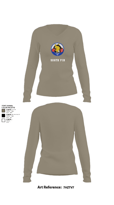 506th PIR 79913322 Women's Long Sleeve V-neck Shirt - 62