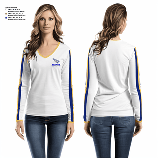 Women's Long Sleeve Vneck Shirt, FLORIDA BEREANS, Football, Teamtime, Team time, sublimation, custom sports apparel, team uniforms, spirit wear, spiritwear, sports uniforms, custom shirts, team store, custom team store, fundraiser sports, apparel fundraiser