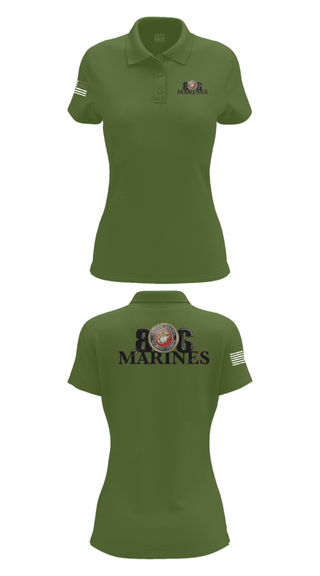 Women's Short Sleeve Performance Polo, 806 Marines, Marines, Teamtime, Team time, sublimation, custom sports apparel, team uniforms, spirit wear, spiritwear, sports uniforms, custom shirts, team store, custom team store, fundraiser sports, apparel fundraiser