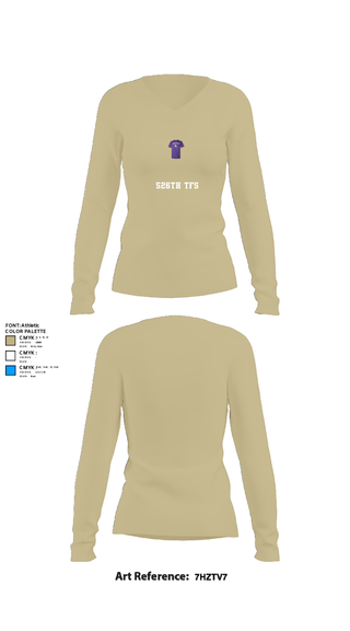 Women's Long Sleeve Vneck Shirt, 526th TFS, , Teamtime, Team time, sublimation, custom sports apparel, team uniforms, spirit wear, spiritwear, sports uniforms, custom shirts, team store, custom team store, fundraiser sports, apparel fundraiser