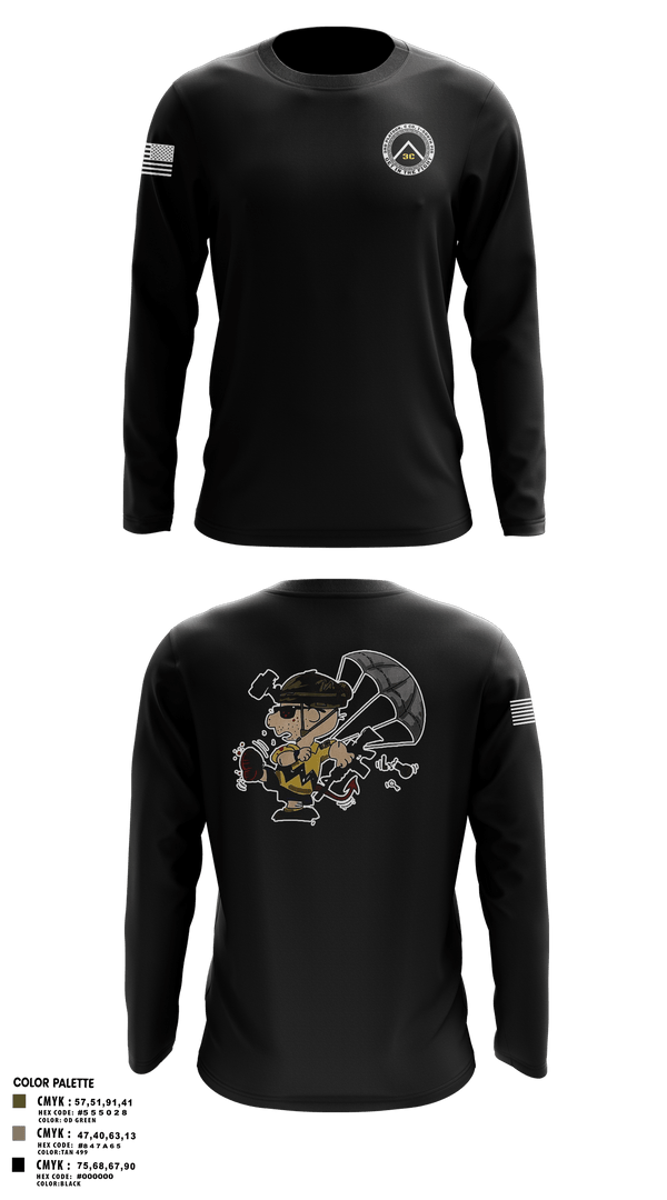 Long Sleeve Performance Polo, 3rd Platoon, CCo, 1-508th PIR, , Teamtime, Team time, sublimation, custom sports apparel, team uniforms, spirit wear, spiritwear, sports uniforms, custom shirts, team store, custom team store, fundraiser sports, apparel fundraiser