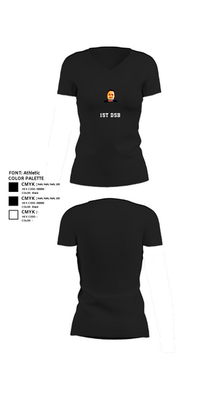 Women's Short Sleeve Vneck Shirt, 1st DSB, Marines, Teamtime, Team time, sublimation, custom sports apparel, team uniforms, spirit wear, spiritwear, sports uniforms, custom shirts, team store, custom team store, fundraiser sports, apparel fundraiser