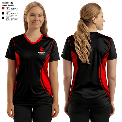 Women's Short Sleeve Vneck Shirt, Belle Chasse High School Volleyball, Women's Volleyball, Teamtime, Team time, sublimation, custom sports apparel, team uniforms, spirit wear, spiritwear, sports uniforms, custom shirts, team store, custom team store, fundraiser sports, apparel fundraiser