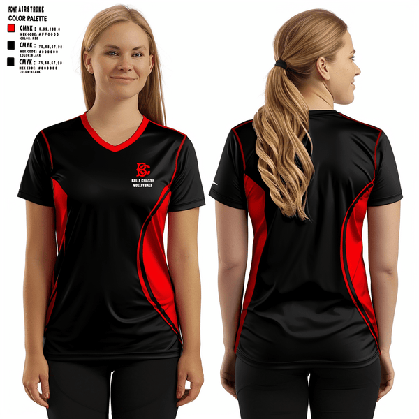 Women's Short Sleeve Vneck Shirt, Belle Chasse High School Volleyball, Women's Volleyball, Teamtime, Team time, sublimation, custom sports apparel, team uniforms, spirit wear, spiritwear, sports uniforms, custom shirts, team store, custom team store, fundraiser sports, apparel fundraiser