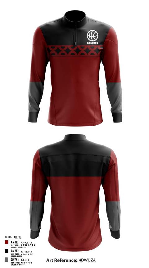 Quarter Zip Jacket, Bankers, Men's Basketball, Teamtime, Team time, sublimation, custom sports apparel, team uniforms, spirit wear, spiritwear, sports uniforms, custom shirts, team store, custom team store, fundraiser sports, apparel fundraiser