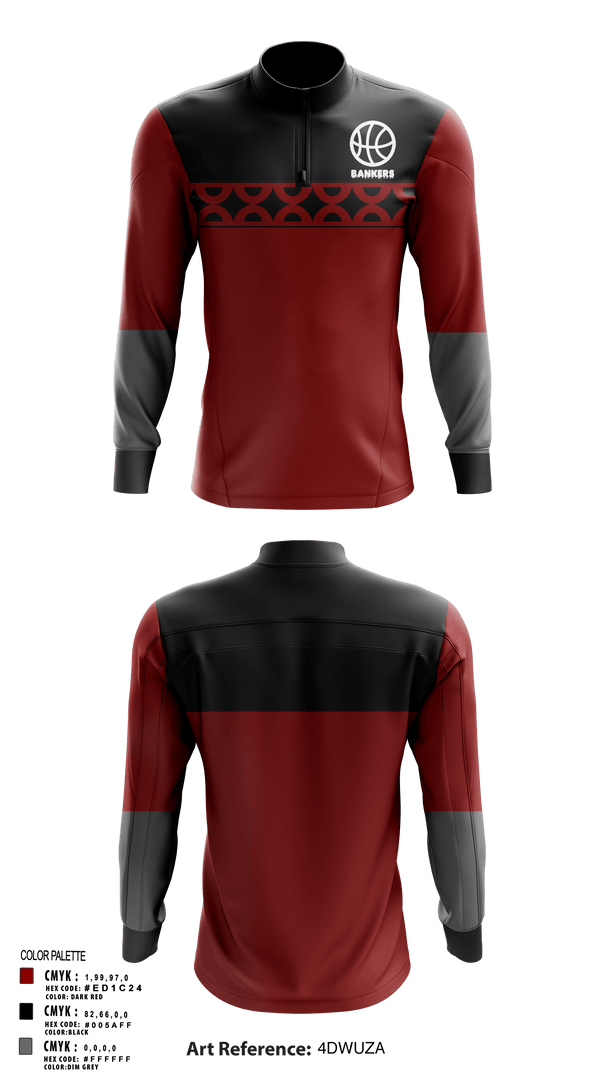 Quarter Zip Jacket, Bankers, Men's Basketball, Teamtime, Team time, sublimation, custom sports apparel, team uniforms, spirit wear, spiritwear, sports uniforms, custom shirts, team store, custom team store, fundraiser sports, apparel fundraiser