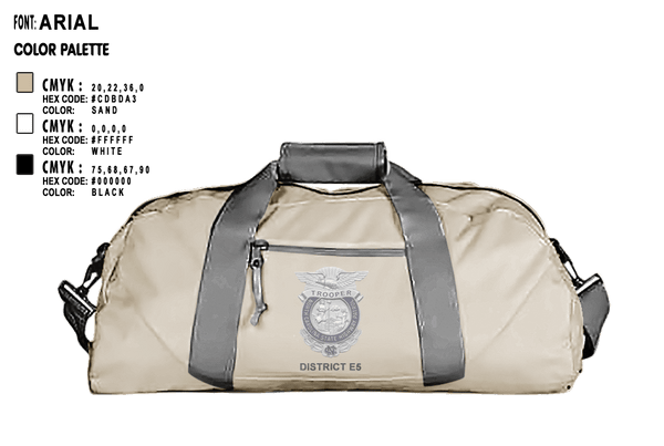 Duffle Bag, District E5, Police, Teamtime, Team time, sublimation, custom sports apparel, team uniforms, spirit wear, spiritwear, sports uniforms, custom shirts, team store, custom team store, fundraiser sports, apparel fundraiser