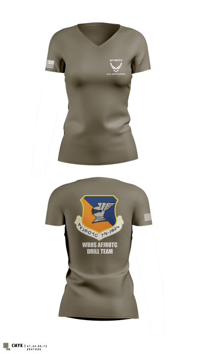WBHS AFJROTC 46215478 Women's Short Sleeve V-neck Shirt - 9