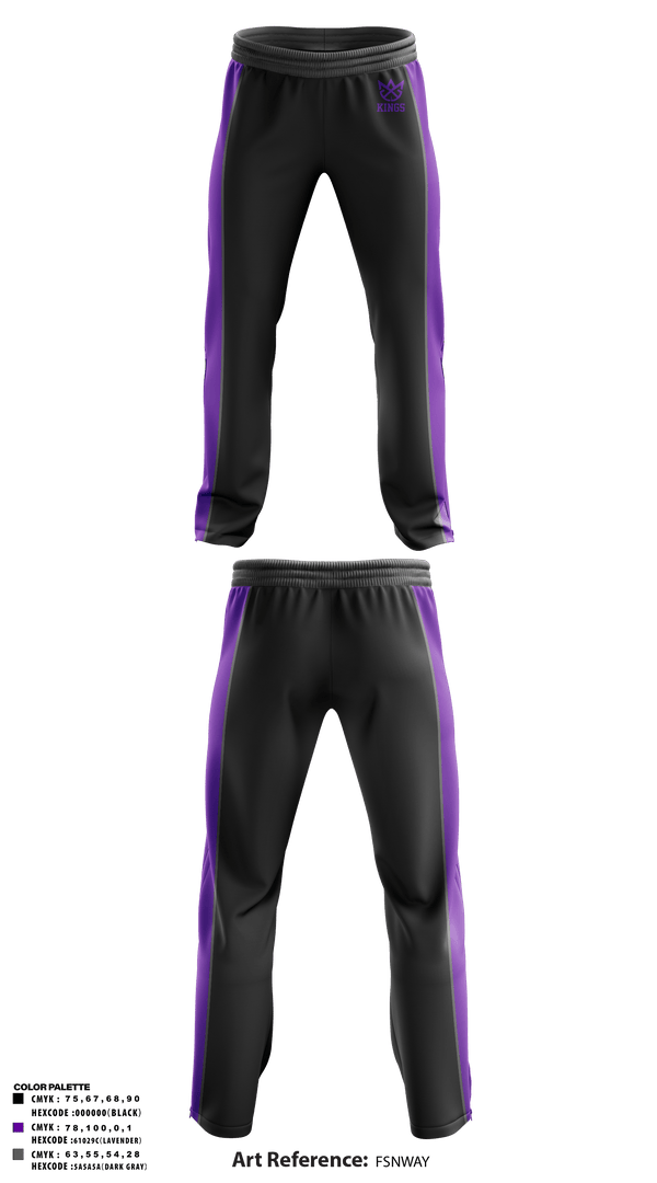 Sweatpants, Kings, Men's Basketball, Teamtime, Team time, sublimation, custom sports apparel, team uniforms, spirit wear, spiritwear, sports uniforms, custom shirts, team store, custom team store, fundraiser sports, apparel fundraiser