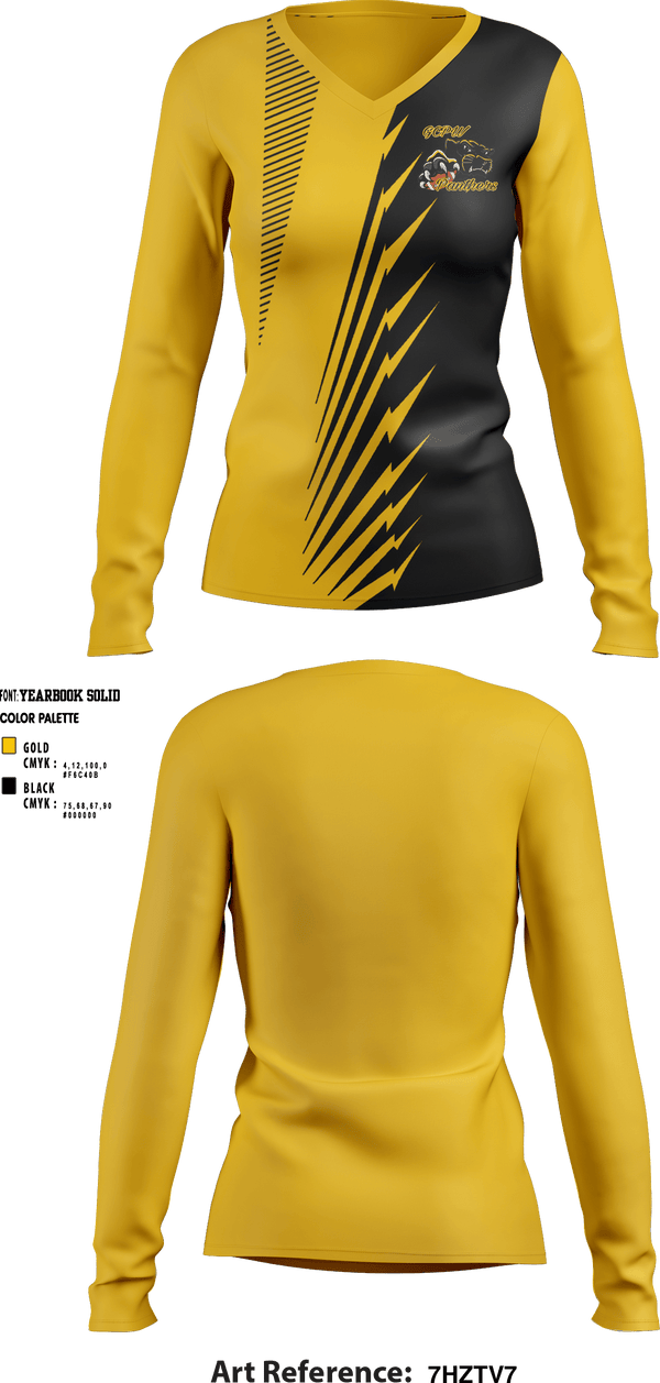 Women's Long Sleeve Vneck Shirt, Greene County Pop Warner, Cheer, Teamtime, Team time, sublimation, custom sports apparel, team uniforms, spirit wear, spiritwear, sports uniforms, custom shirts, team store, custom team store, fundraiser sports, apparel fundraiser