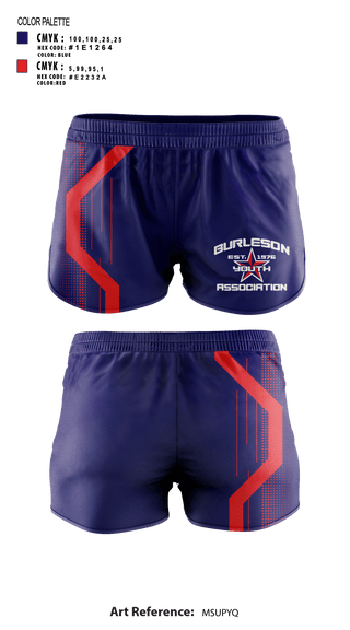 Women's Shorts, Burleson Youth Association, Inc., Spirit Store, Teamtime, Team time, sublimation, custom sports apparel, team uniforms, spirit wear, spiritwear, sports uniforms, custom shirts, team store, custom team store, fundraiser sports, apparel fundraiser