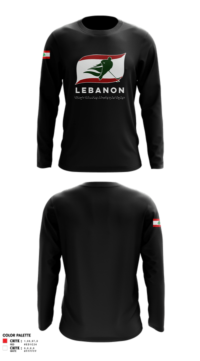 LEBANESE ICE HOCKEY FEDERATION (LIHF) 18663712 Long Sleeve Performance Shirt - 2