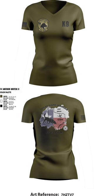 Women's Short Sleeve Vneck Shirt, TXGW K9, Police, Teamtime, Team time, sublimation, custom sports apparel, team uniforms, spirit wear, spiritwear, sports uniforms, custom shirts, team store, custom team store, fundraiser sports, apparel fundraiser