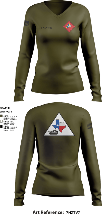 Bravo 1/23 63480397 Women's Long Sleeve V-neck Shirt - 4