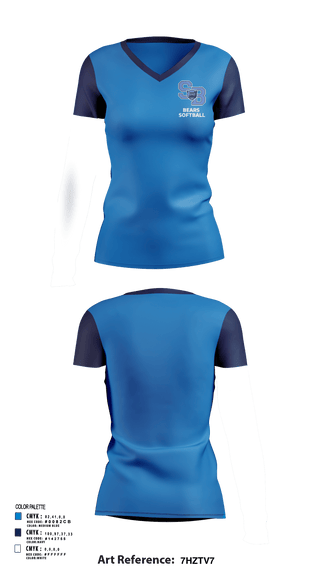 Women's Short Sleeve Vneck Shirt, Bears, Softball, Teamtime, Team time, sublimation, custom sports apparel, team uniforms, spirit wear, spiritwear, sports uniforms, custom shirts, team store, custom team store, fundraiser sports, apparel fundraiser