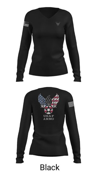 Women's Long Sleeve Vneck Shirt, 7th Munitions Sq, Air Force, Teamtime, Team time, sublimation, custom sports apparel, team uniforms, spirit wear, spiritwear, sports uniforms, custom shirts, team store, custom team store, fundraiser sports, apparel fundraiser