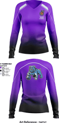 wild dogs 3725520 Women's Long Sleeve V-neck Shirt - 1