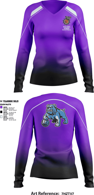 Women's Long Sleeve Vneck Shirt, wild dogs, Women's Basketball, Teamtime, Team time, sublimation, custom sports apparel, team uniforms, spirit wear, spiritwear, sports uniforms, custom shirts, team store, custom team store, fundraiser sports, apparel fundraiser