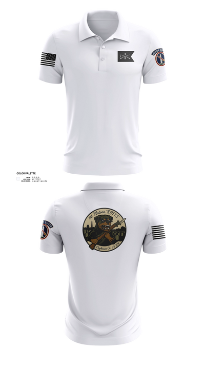 Doghouse 1st Platoon Rottweilers 61598708 Short Sleeve Performance Polo - 22