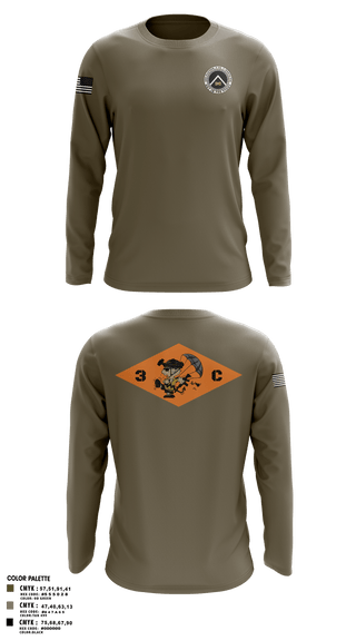 Long Sleeve Performance Polo, 3rd Platoon, CCo, 1-508th PIR, , Teamtime, Team time, sublimation, custom sports apparel, team uniforms, spirit wear, spiritwear, sports uniforms, custom shirts, team store, custom team store, fundraiser sports, apparel fundraiser
