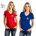 Oak Hill High School 95566271 Women's Short Sleeve V-neck Shirt - 2
