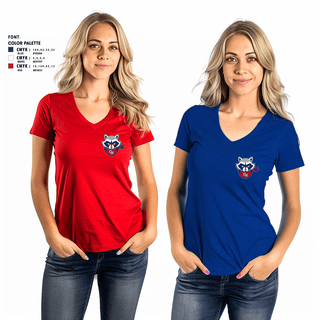 Women's Short Sleeve Vneck Shirt, Oak Hill High School, Spirit Store, Teamtime, Team time, sublimation, custom sports apparel, team uniforms, spirit wear, spiritwear, sports uniforms, custom shirts, team store, custom team store, fundraiser sports, apparel fundraiser