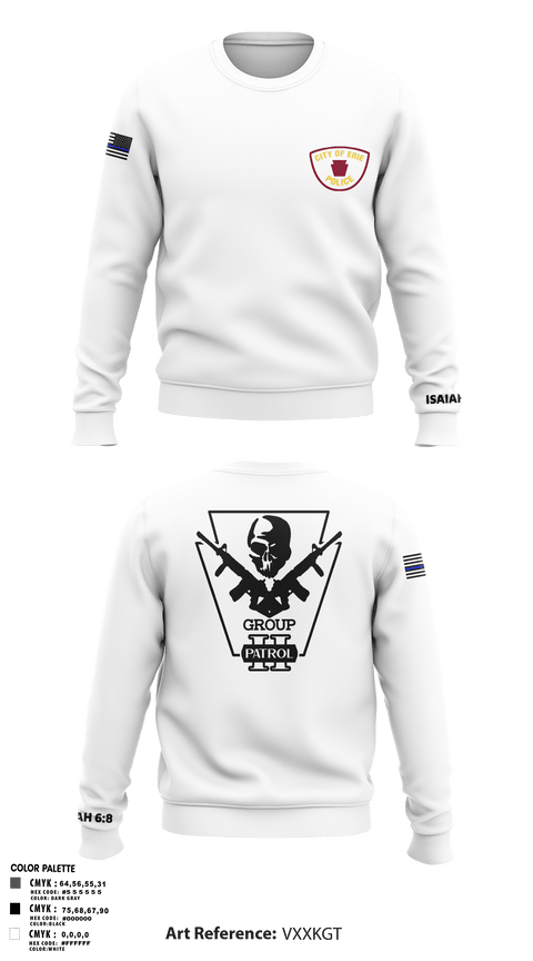 Crew Neck Sweatshirt, Erie police department, Police, Teamtime, Team time, sublimation, custom sports apparel, team uniforms, spirit wear, spiritwear, sports uniforms, custom shirts, team store, custom team store, fundraiser sports, apparel fundraiser