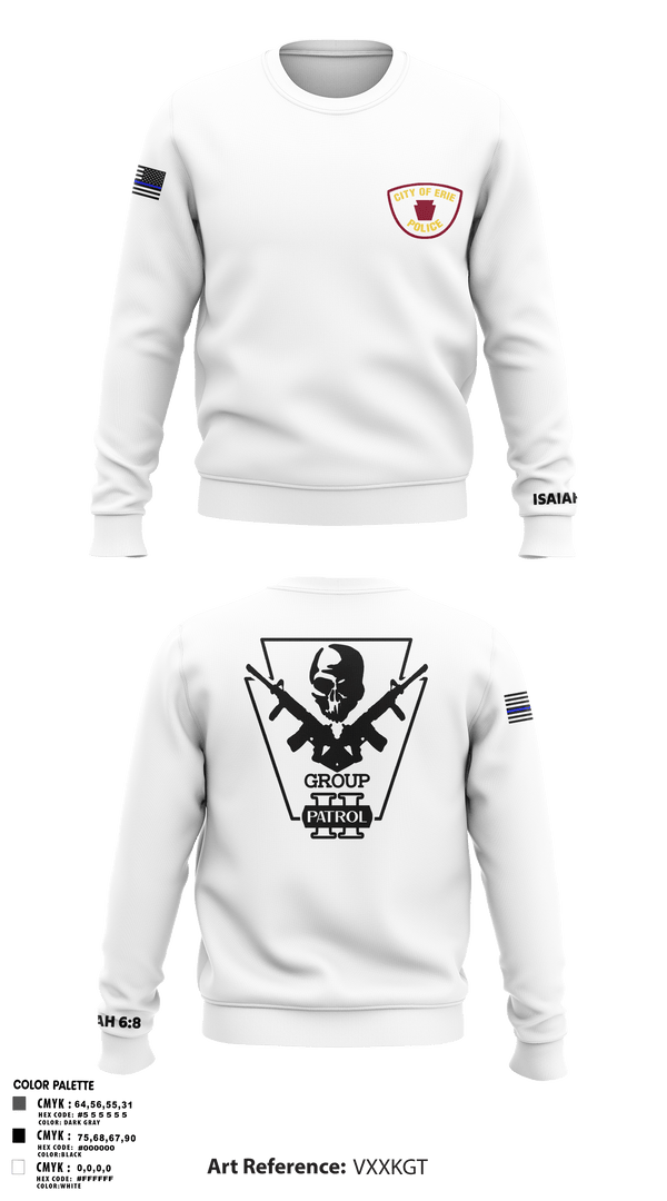 Crew Neck Sweatshirt, Erie police department, Police, Teamtime, Team time, sublimation, custom sports apparel, team uniforms, spirit wear, spiritwear, sports uniforms, custom shirts, team store, custom team store, fundraiser sports, apparel fundraiser