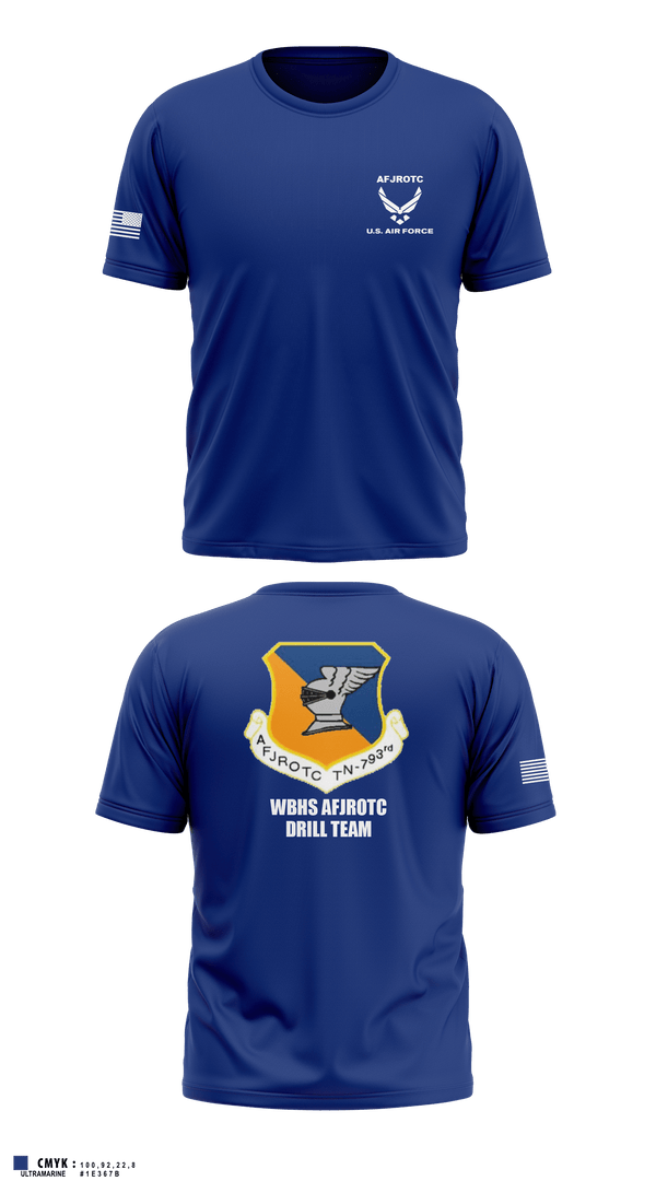 Old School Cotton Feel Shirt, WBHS AFJROTC, Air Force, Teamtime, Team time, sublimation, custom sports apparel, team uniforms, spirit wear, spiritwear, sports uniforms, custom shirts, team store, custom team store, fundraiser sports, apparel fundraiser