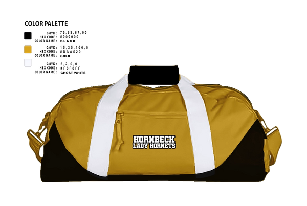 Duffle Bag, Hornbeck Lady Hornets, Softball, Teamtime, Team time, sublimation, custom sports apparel, team uniforms, spirit wear, spiritwear, sports uniforms, custom shirts, team store, custom team store, fundraiser sports, apparel fundraiser