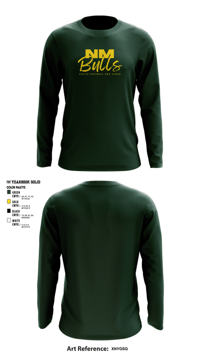 New Milford Bulls Football And Cheerleading 19489077 Long Sleeve Performance Shirt - 15