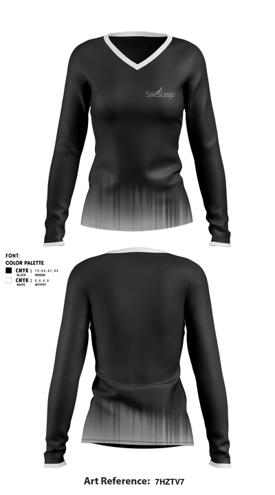 SalesLeap 49960030 Women's Long Sleeve V-neck Shirt - 1
