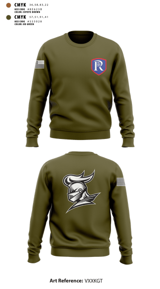 Crew Neck Sweatshirt, RICS Raiders, Army, Teamtime, Team time, sublimation, custom sports apparel, team uniforms, spirit wear, spiritwear, sports uniforms, custom shirts, team store, custom team store, fundraiser sports, apparel fundraiser